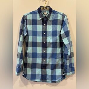 Bonobos Blue and Navy Plaid Checkered Shirt